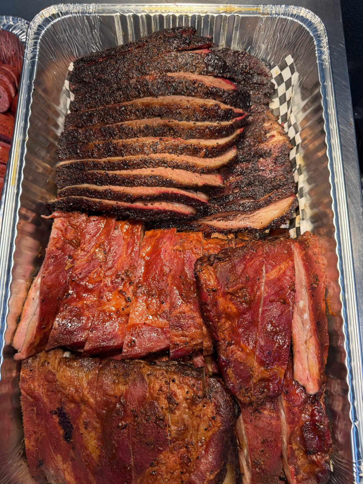 Catering tray of brisket