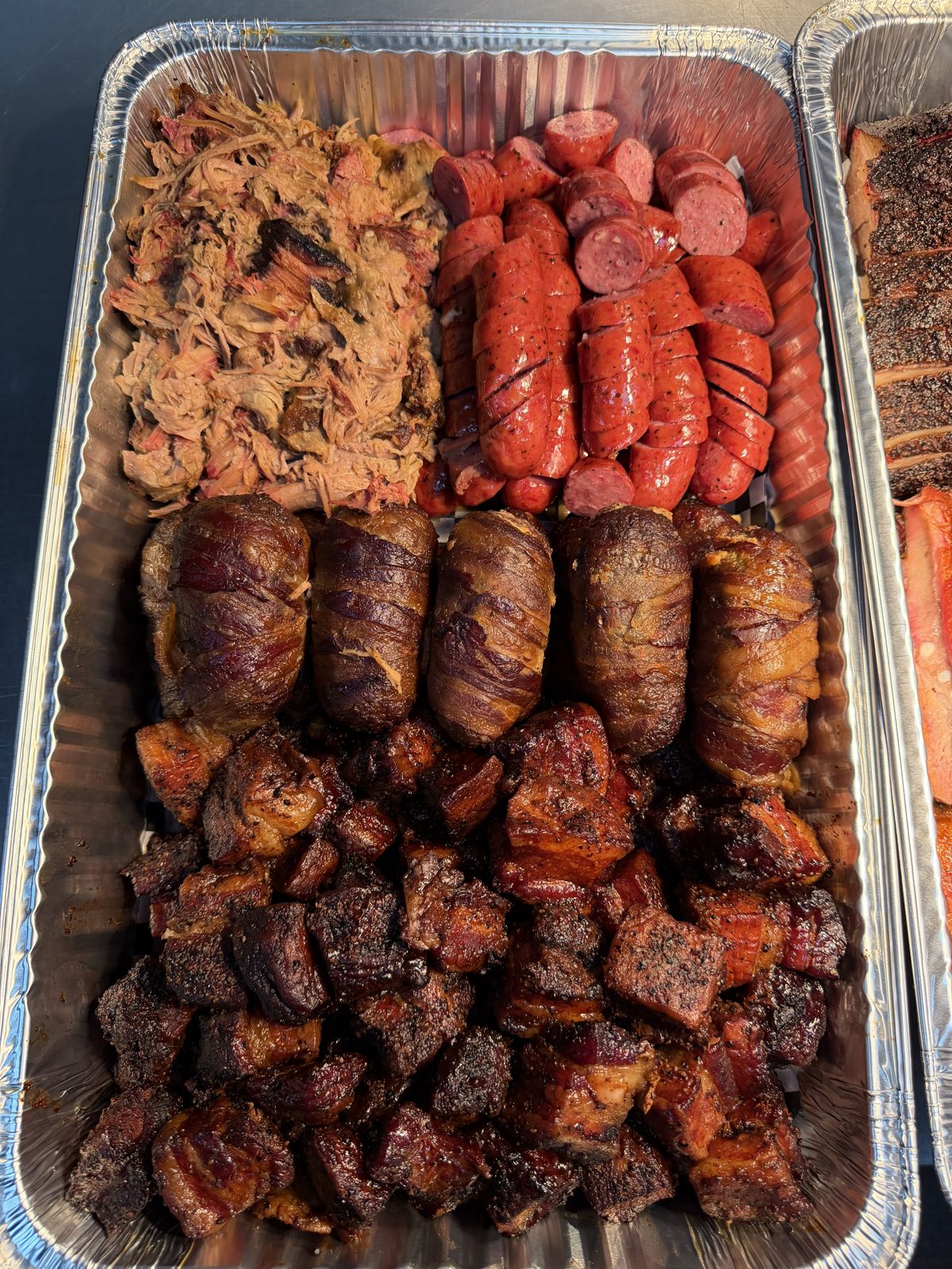 Catering tray of sausage links